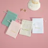 Velvet Jewelry Pouches Custom 9x12cm Drawstrings Packaging Organizer Bags Tarot Dice Soap Cosmetic Wedding Favor Gift Bag 240327