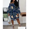 Basic Casual Dresses Plus Size For Woman Elegant Y And Fashionable One-Shoder Stretch Print Dress Women Clothing Drop Delivery Apparel Dhdhg