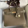 Platinum Leather Bk Designer Sac à main Tous les sacs personnalisés à la main 25 30 Sac à main Femme Européenne et Américaine Litchi Modèle Togo Veau