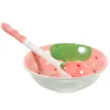 Cuencos Aqurium Home Fruit Printing Bowl Fresa Postre Porcelana Sopa Cuchara