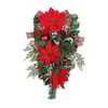 Decorative Flowers Christmas Swag 2024 Decoration Ornament Door Wreath For Staircase Front Window Outside Indoor