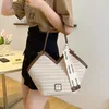 Kvällspåsar väver Tote Female Bohemian Shoulder For Women Spring Summer Beach Straw Handväskor Casual Lady Travel Shopping