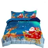 Conjunto de roupas de cama Conjunto de Natal para quarto de colcha de cama de casal de colchão de colcha de edredão com vegetais e travesseiros de qualidade de edredão