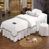 Zestawy pościeli Patchwork 4PCS Salon Beauty Salon Cover Masaż Spa Bedskirt Pillcase Stoolcecover Dulvet Beddings z dziurą