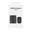 25W Type-C USB-C PD Wall Charger Super Fast Charging Adapter with Type C Cable for Samsung Galaxy S21 S20 Note 20 Note 10 Android Smartphones JT