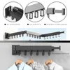 Hangers Folding Clothes Hanger Wall Mount Retractable Cloth Drying Rack Aluminum Indoor And Outdoor Space Saving Laundry Clothesline