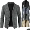 Maglioni da uomo lavorati a maglia con scollo a V e bottoni cardigan a maniche lunghe collo a scialle maglione maglieria maglione caldo top giacca blazer cappotto Drop Delive Dhh6V