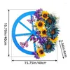 Ghirlande di fiori decorativi Ghirlanda di girasoli 15,7 pollici Porta ghirlanda di fiori primaverili con girasoli Farfalle Decor per Drop Deli Dhnxj