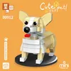 Block 171st+ söta husdjur Mirco Byggnadsblock Siberian Husky Diy Dog Model Kit Education Beagle Corgi Pug Mini Bricks Toys for Kids 240401