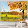 Tapestries Scenery Tapestry Aesthetic Autumn Leaves Forest Trees Path Landscape Backdrop Wall Hanging Spiritual Room Decoration