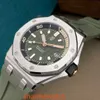 Знаменитые наручные часы AP Royal Oak Offshore Series 15720ST Прецизионная сталь Авокадо Зеленая пластина Мужская мода Досуг Бизнес Спортивная техника Часы для дайвинга