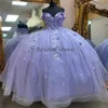 Elegant Lilac Quinceanera Dress With Butterflies Princess 3D Florals Lace Vestidos D 15 Quinceanera 2024 Corset Birthday Party Sixteen Birthday Formal Party Gown