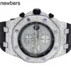 Top Men APS Factory Audemar Pigue Watch Swiss Ruch Męs Epicka Royal Oak Offshore 42 mm gumowa opaska Diamond Watch 12,5 karat