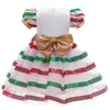 Robes de filles Nouveau Noël Sequin Bowknot Robe Stripe Party Enfants Princesse Formelle Fille Robe De Bal Drop Livraison Bébé Maternité Clothin Dhfg2