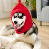 Cappello per abbigliamento per cani Cappello invernale caldo per animali domestici Tinta unita Regolazione con coulisse Copricapo casual