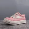 Casual skor rmk owews män äkta läder snörning kvinnor sneakers unisex tränare vårplattform loafers kvinna retro rosa