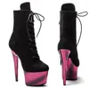 Zapatos de baile de moda modelo Sexy muestra PU superior 17 cm/20 CM/10 pulgadas plataforma de mujer fiesta tacones altos botas de poste 178