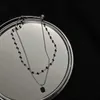 Anhänger Halsketten Frauen Choker Halskette Doppelschicht Perlen Halskette Geschenk für Freund Silber Farbe Geometrische Halskette Großhandel Kragen Schmuck 240330