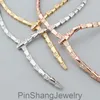 Wind Snake vormige Spacer Diamond Ketting Oorbellen Sieraden voor Dames Banket Bruiloft Stijl Verkoperde Lock Bone Chain