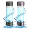 Bottiglie d'acqua Set di bottiglie ricaricabili con tazza di idrogeno per viaggi in ufficio a casa Generatore ionizzatore da 400 ml Super