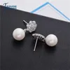 Dangle Oorbellen Tsunami Parel Zirconia Steen Vrouwen Mode Drop Sieraden 1 Paar Bruiloft Bruid Romantisch