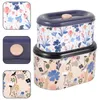 Storage Bottles 2 Pcs Airtight Cookie Jar Plant Pattern Snack Tins With Lids For Gift Giving Tinplate Canisters