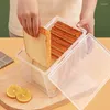 Bottiglie di stoccaggio Scatola per pane trasparente con coperchio Contenitore per dispenser Accessorio per la casa per cucina Sala da pranzo da tavolo