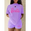 Terliette da donna da donna maglietta maglietta per maglietta oversize in poliestere stampata casual vestito corto a maniche corte traspirabile quotidianamente bidella barbie camicie a maniche corte per maniche corta