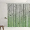 Zasłony prysznicowe retro stare drewniane zasłony zielone geometryczne paski do szycia wiejskim stodoła dekoracja łazienki