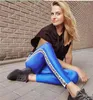 Leggings da donna con stampa di lettere lucide Taglie forti Seta di ghiaccio Fitness Vita alta Corsa Allenamento Pantaloni da yoga Fondo stretto