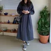 Casual Jurken Japanse Stijl Mode Retro Vrouwen Losse Shirt Jurk 2024 Lente Herfst Causale Plaid Lange Mouwen Midi Vestidos