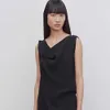 TH~ROW 2024 Spring/Summer New Slant Cut Off Shoulder Dress Sleeveless Design A-line Dress for Women