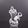 Skönhetsform Glas Bong Hookah Rig/Bubbler för att röka 14 mm Kvinnlig Downstem Perc handhållen Ashcatcher Bong med manlig 30mm kuloljebrännare rör och torr örtskål