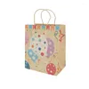 Gift Wrap 12Pcs Kraft Paper Large Bag Cookie Favor Candy Packaging Boxes Hand Carrying Food Baby Shower Birthday