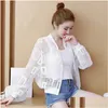 Womens Jackets Summer Casual Solid Baseball Short Jacket New Women Transparent Thin Loose Bomber Zippers Cardigan Sunsn Coat Drop Deli Dhapk