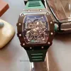 Luxury Mens Watch Richa M Högkvalitativ Watch Designer Automatisk mekanisk klocka Vattentät rostfritt stål Panchromatiskt handledsgummi som säljer P2I2