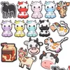 靴部品のアクセサリーMOQ 20PCS PVC MTICOLOR COWミルクの詰まりのためのサンダルシューズバックルデコレーションADTS子供ドロップ配達DH8PR