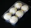 Gift Wrap Blister Transparent Cake Mooncake Boxes Cupcake Cookie Egg Tart Packaging Hold 4/6 Cakes SN1706