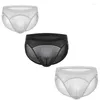 Underbyxor 3st sexiga gay trosor thong g-sträng jockstrap ultratunn nät transparent slip homme penis påse underkläder cuecas män trosor