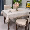 Table Cloth White Tablecloth Rectangle Luxury Embroidery Lace Dining Cover Towels Juppe Dust Home Decoration