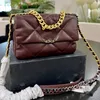 Delicate And Soft Leather 19Bag Designer Gold And Silver Double Color Matching Chain Women Shoulder Bag Ten Colors Cross Body Bag Metal And Leather Handle 26x17cm
