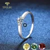 TFGLBU 5mm 05CT Ringen voor Vrouwen Mannen Solitaire Wedding Promise Bands Diamond Topkwaliteit S925 Sterling Zilveren Sieraden 240402