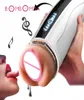 Electric Telescopic Deep Throat Heating Men Masturbator Penis Erection Trainer Realistic Vagina Pussy Masturbate Cup Sex Toy C19012616498