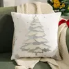 Kudde White Gilded Christmas Covers Decorative 2024 Tree Brodery Cover 45x45cm Festival Pillows Decor Home