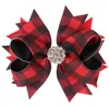 Hårtillbehör Jul Glitter Bow Clip Bowknot Hårnålar 4.5 tum Barrettes för barn som skriver ut prydnad Hårparti Tillbehör