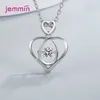 Pendentif Colliers 925 Sterling Argent Mignon Coeur Cristal Déclaration Collier Pour Femmes Filles Saint Valentin Cadeau Bijoux À La Mode En Gros