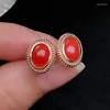 Stud Earrings CoLife Jewelry Red Coral For Daily Wear 5 7mm Natural Italian 925 Silver Precious