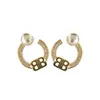 Schmuck BB-Ohrring Buchstabe B Symmetrische Einzelperlen-Diamantohrringe für Frauen mit High Grade Sensation Internet Red Exquisite Instagram-Ohrringe