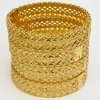 Bangles 4 Pack 24K Новые открытые золотые браслеты для женщин с высоким отполированным простым золоты