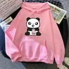 Bluzy damskie Śliczne panda picie Pearl Milk Wzór drukowaną bluza Kawaii Harajuku na zewnątrz swobodne top z kapturem